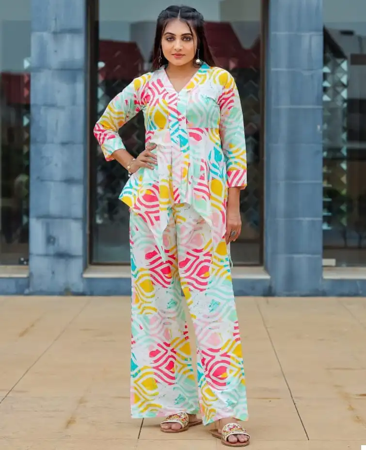 VE Kajal Cotton Blend Wholesale Co-Ord Set