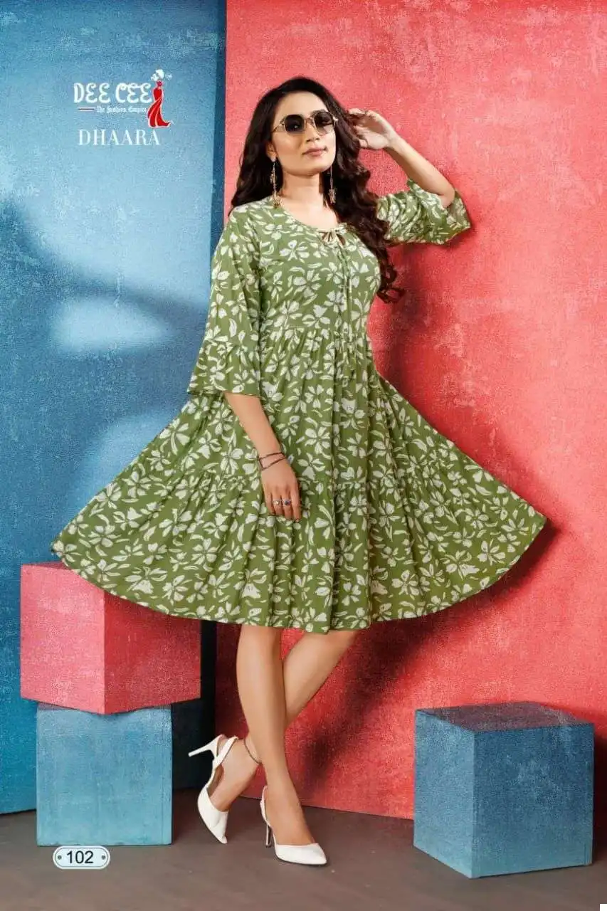 Deecee Dhara Rayon Wrinkle Wholesale Anarkali Kurtis Catalog - Image 2