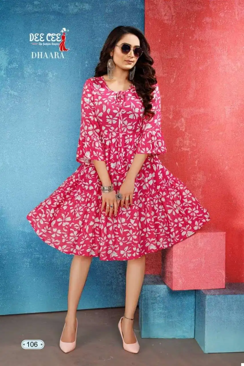 Deecee Dhara Rayon Wrinkle Wholesale Anarkali Kurtis Catalog - Image 6