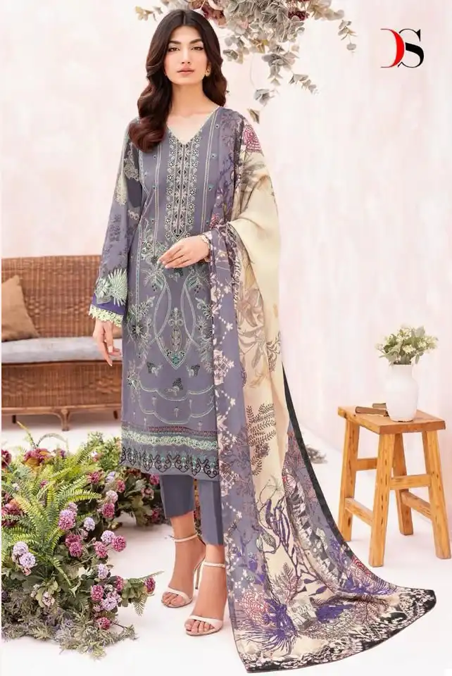 Deepsy Suits Cheveron Lawn 10 Pure Cotton Wholesale Pakistani Salwar Suit Catalog - Image 4