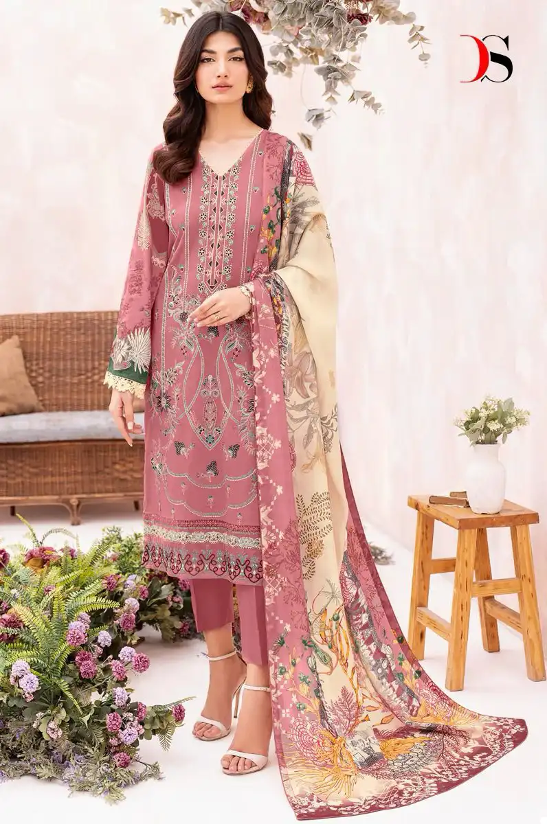 Deepsy Suits Cheveron Lawn 10 Pure Cotton Wholesale Pakistani Salwar Suit Catalog - Image 5