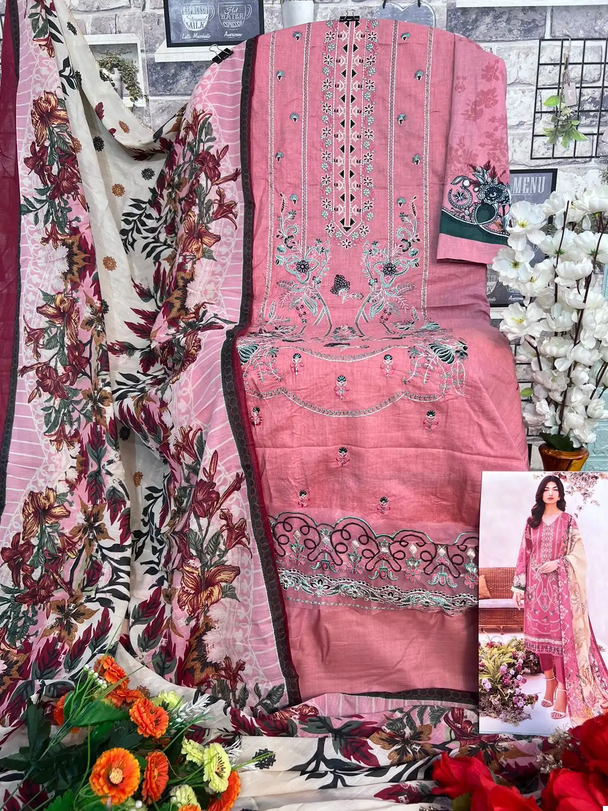 Deepsy Suits Cheveron Lawn 10 Pure Cotton Wholesale Pakistani Salwar Suit Catalog - Image 6