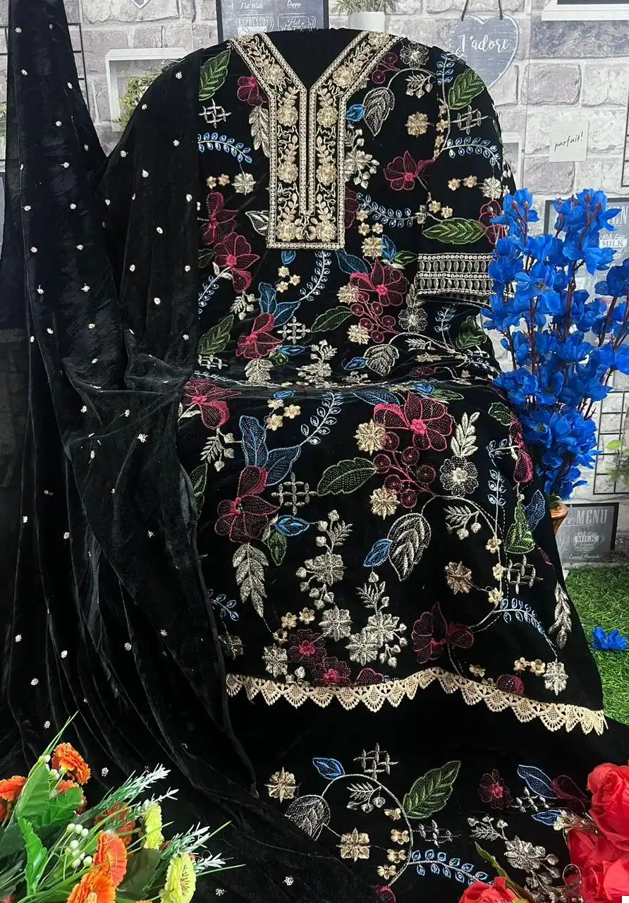 Deepsy Suits Design No 108 Velvet Wholesale Pakistani Winter Salwar Suit - Image 3