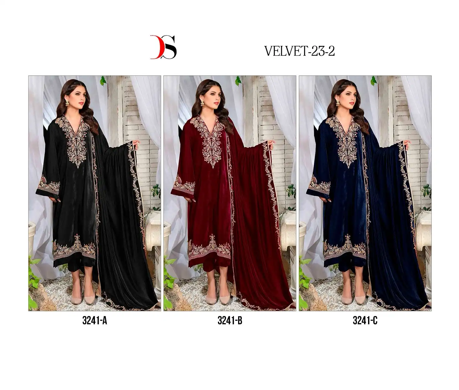 Deepsy Suits Design No 3241 Abc Velvet Wholesale Pakistani Winter Salwar Suit Catalog - Image 4
