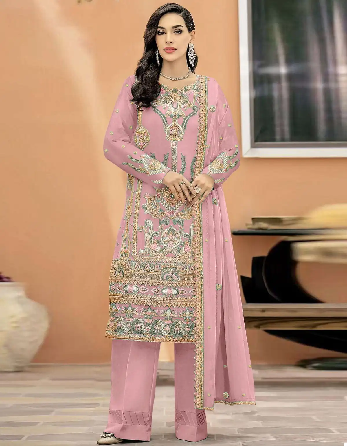 Dinsaa D No 232 Heavy Georgette Wholesale Pakistani Salwar Suit Catalog
