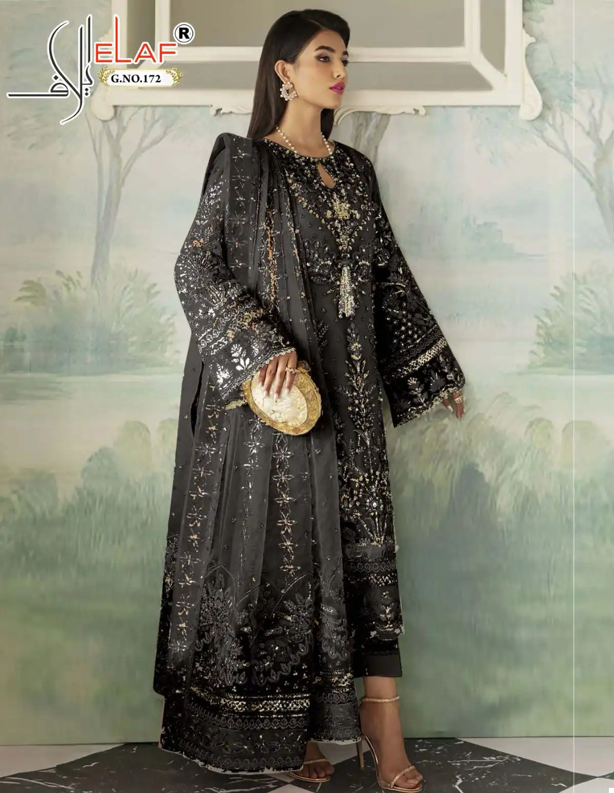 Elaf G 172 Heavy Faux Georgette Wholesale Pakistani Salwar Suit