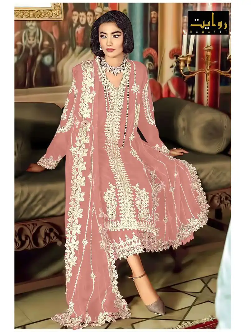 Rawayat Elan Color’S Vol 9 Faux Georgette Wholesale Pakistani Salwar Suit Catalog - Image 2