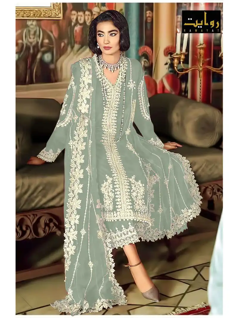 Rawayat Elan Color’S Vol 9 Faux Georgette Wholesale Pakistani Salwar Suit Catalog - Image 3