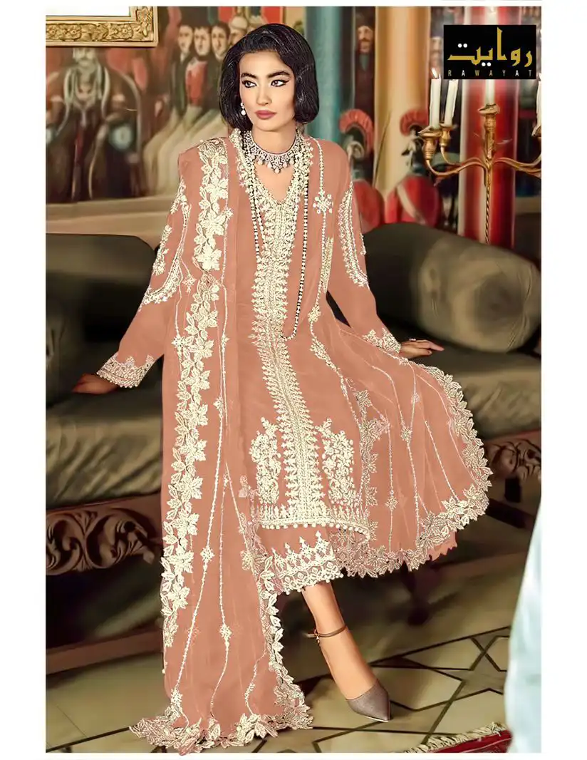 Rawayat Elan Color’S Vol 9 Faux Georgette Wholesale Pakistani Salwar Suit Catalog - Image 4