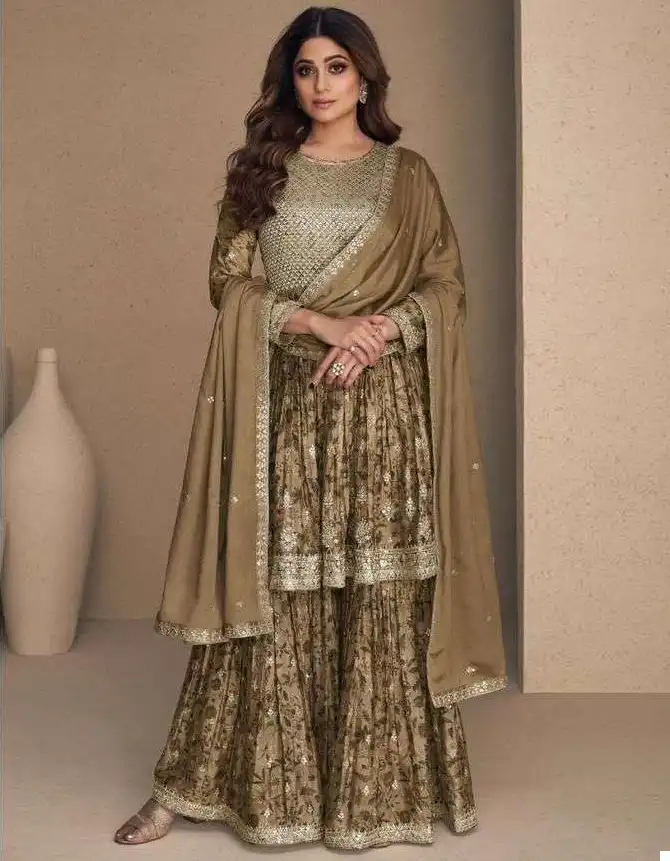 Aashirwad Flower X Shamita Shetty Chinnon  Silk Wholesale Readymade Designer Suit
