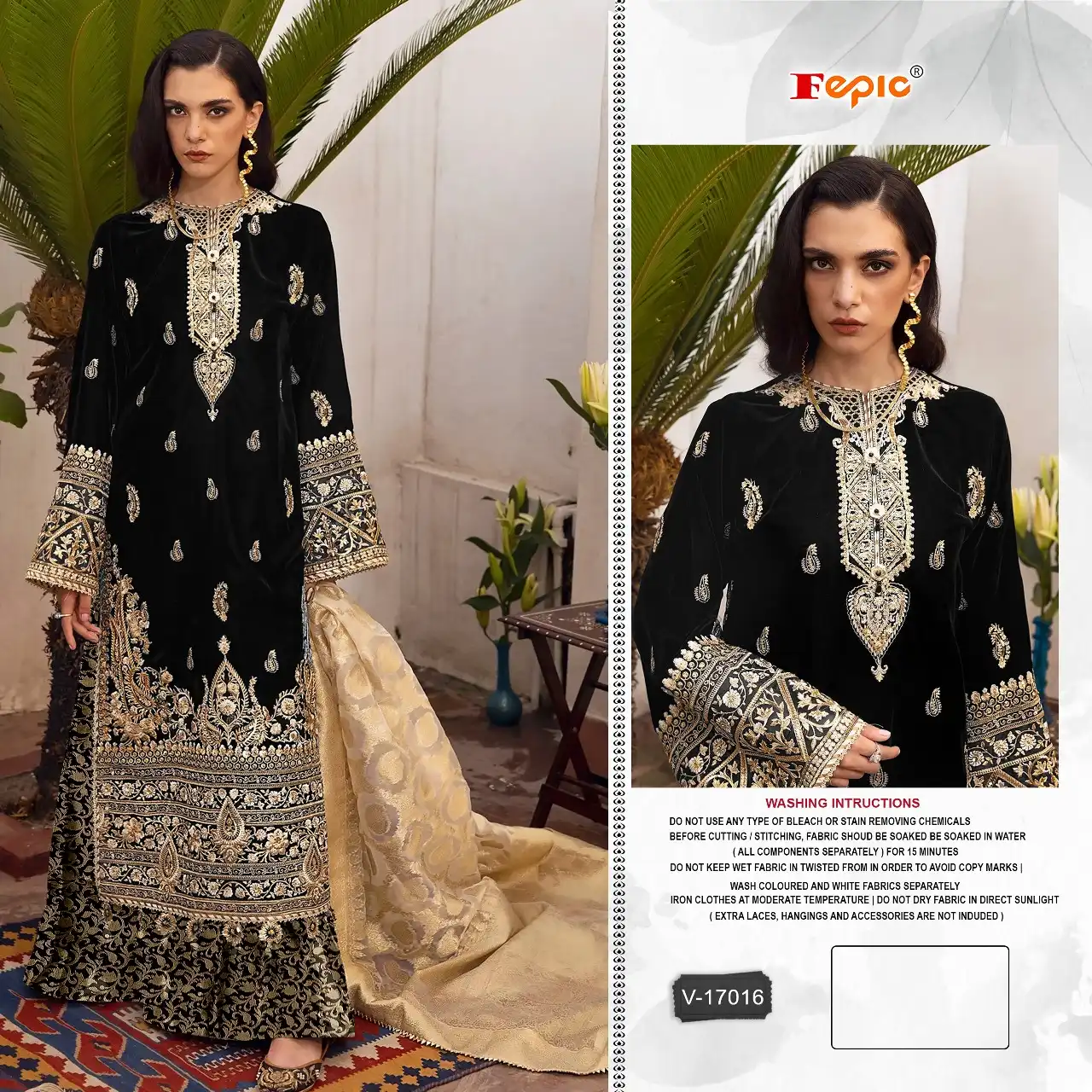 Fepic 17016 Velvet Wholesale Pakistani Winter Salwar Suit Catalog - Image 5