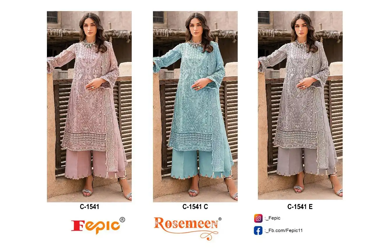 Fepic C 1541 Organza Wholesale Pakistani Salwar Suit Catalog - Image 4