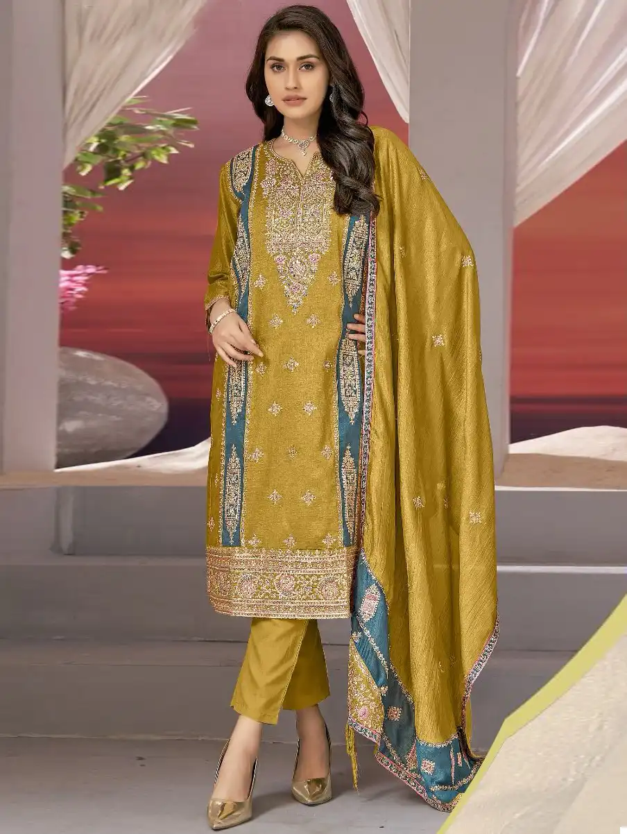 Fepic C 1698 Chinon Silk Wholesale Designer Pakistani Salwar Suit Catalog