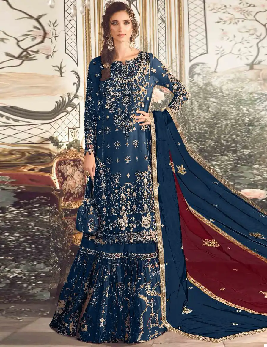 Fepic C 1740 Organza Wholesale Designer Pakistani Salwar Suit Catalog