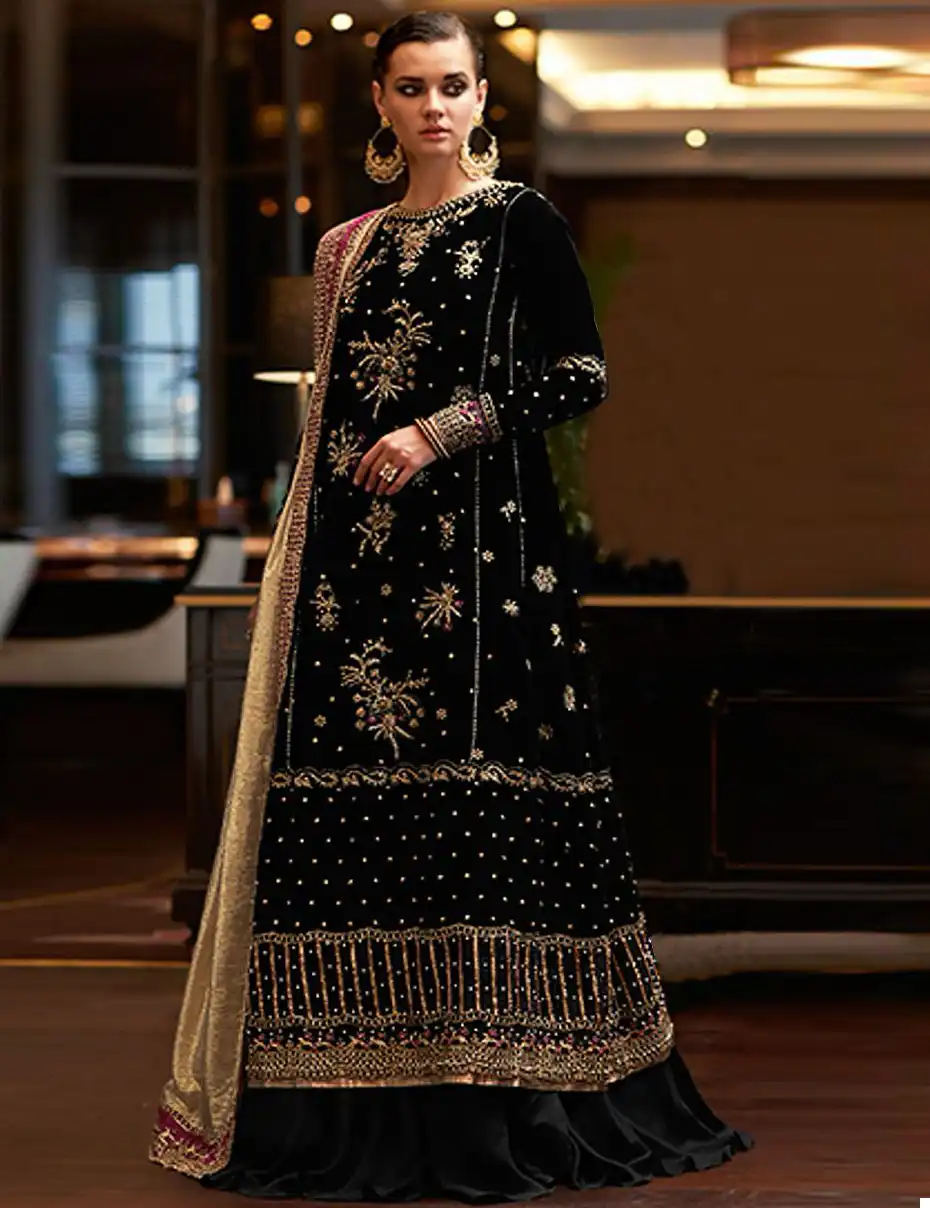 Fepic V 17023 Velvet Wholesale Designer Winter Pakistani Salwar Suit Catalog - Image 3