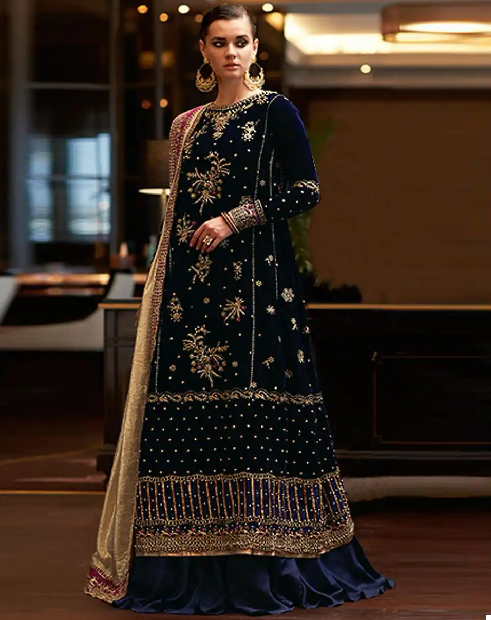 Fepic V 17023 Velvet Wholesale Designer Winter Pakistani Salwar Suit Catalog - Image 5