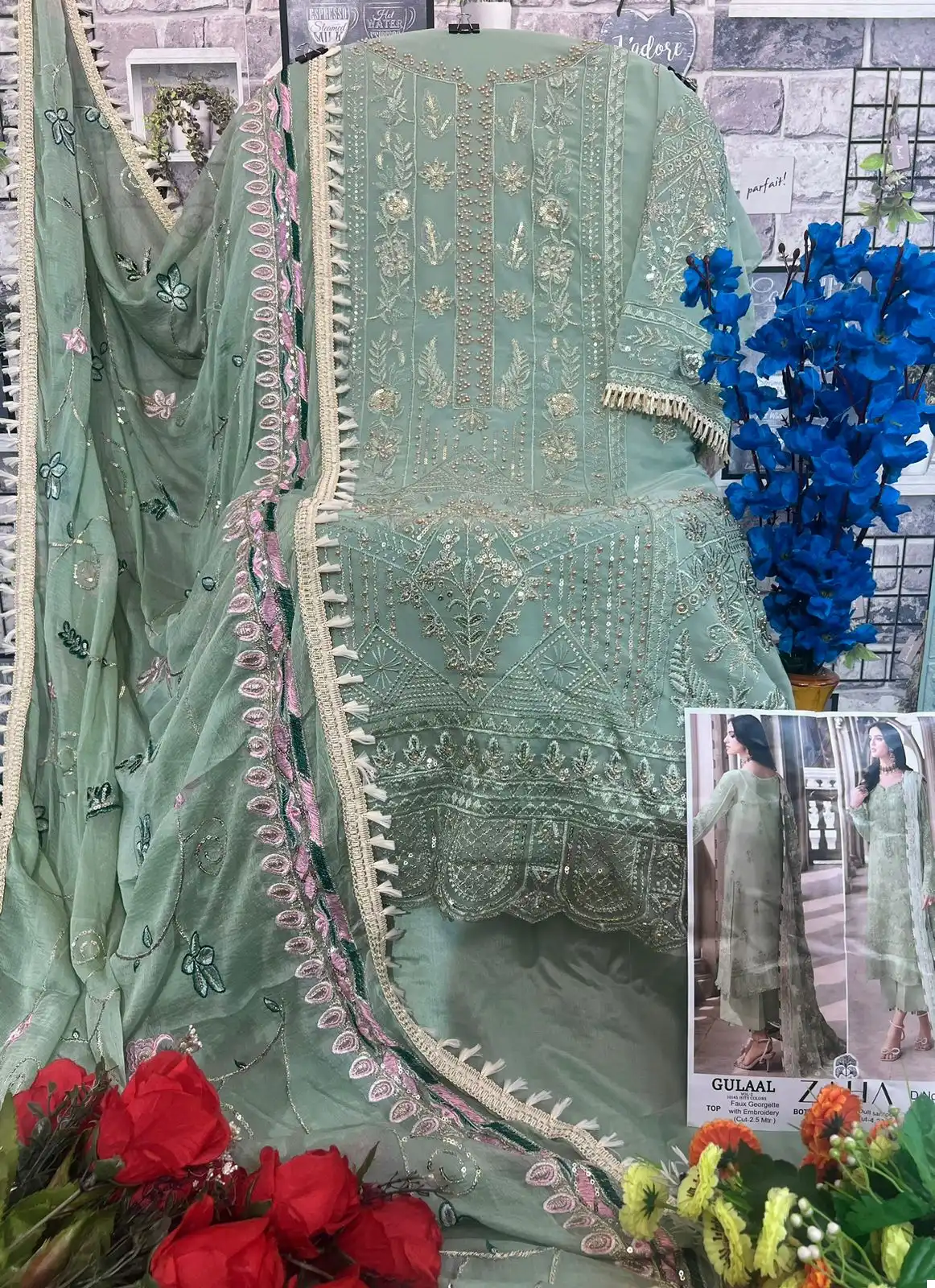 Zaha Gulaal Vol 1 Georgette Wholesale Pakistani Salwar Suit Catalog - Image 9