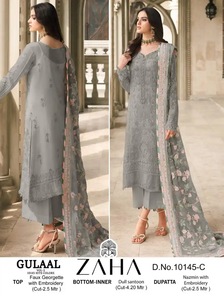 Zaha Gulaal Vol 1 Georgette Wholesale Pakistani Salwar Suit Catalog - Image 4