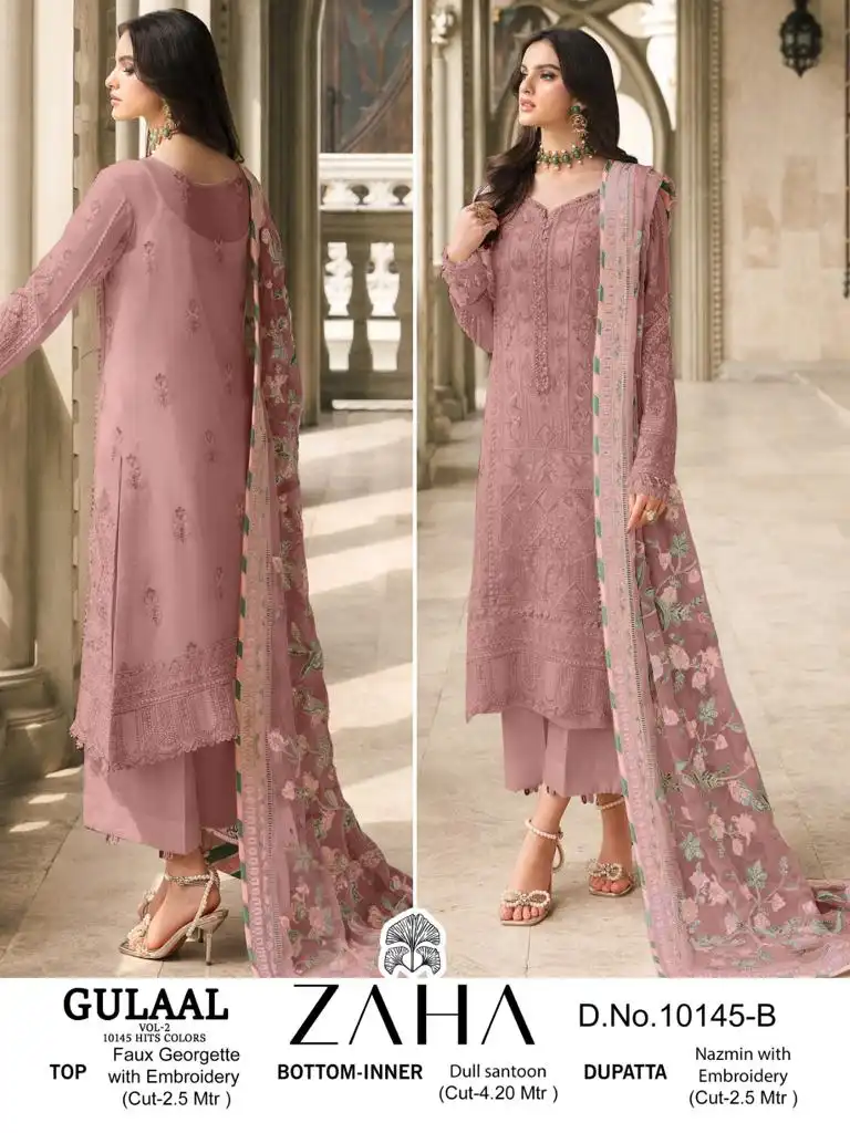 Zaha Gulaal Vol 1 Georgette Wholesale Pakistani Salwar Suit Catalog - Image 5