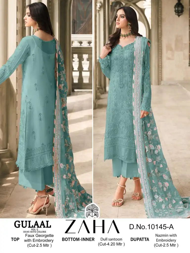 Zaha Gulaal Vol 1 Georgette Wholesale Pakistani Salwar Suit Catalog - Image 6