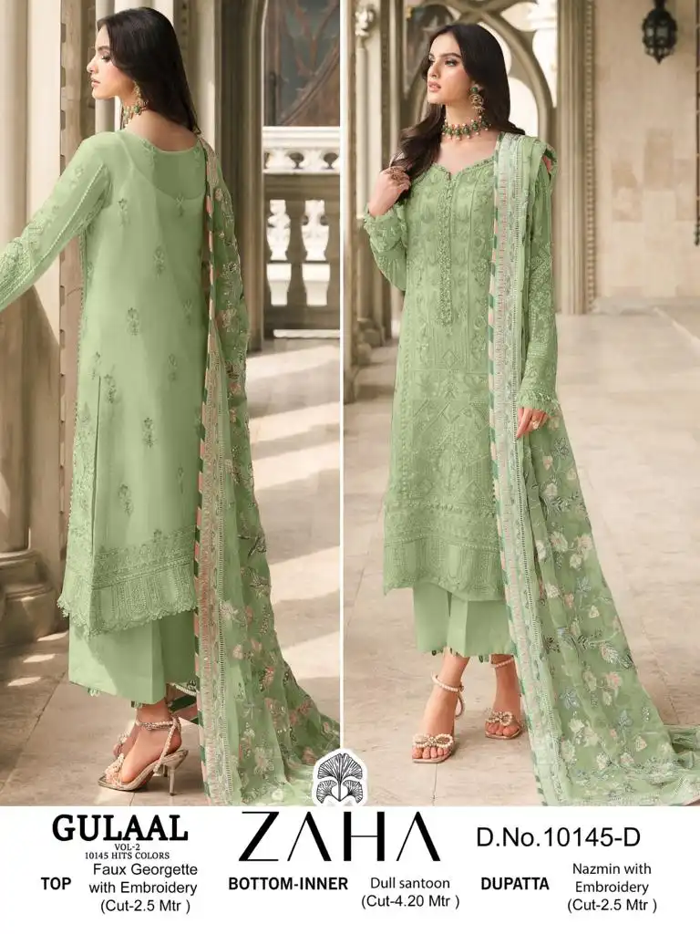 Zaha Gulaal Vol 1 Georgette Wholesale Pakistani Salwar Suit Catalog - Image 7