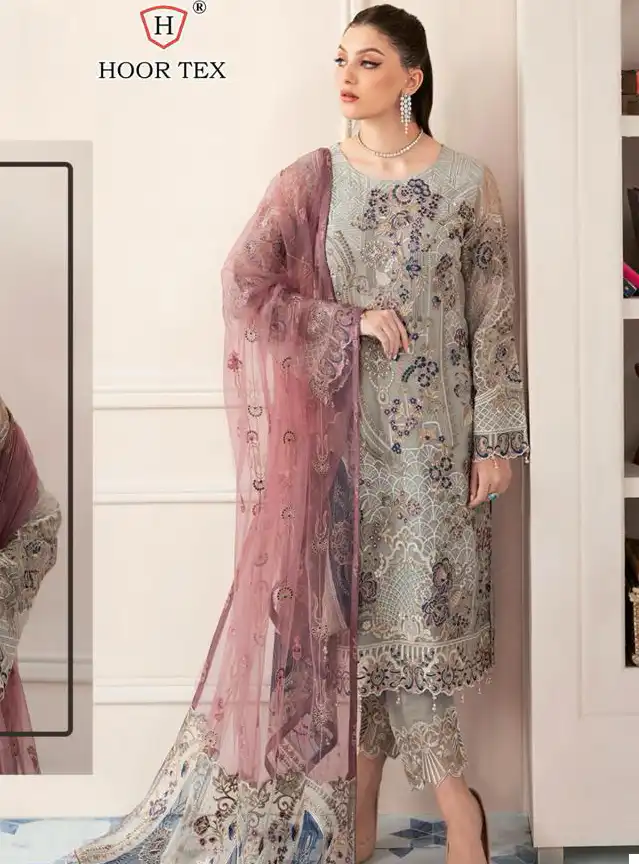 Hoor Tex H 77 Faux Georgette Wholesale Pakistani Salwar Suit