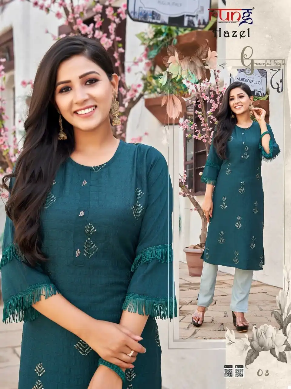 Vardan Ethnic Hazel Heavy Lining Viscose Rayon Wholesale Kurti With Pant Catalog - Image 2