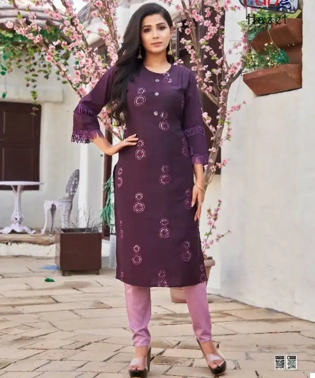 Vardan Ethnic Hazel Heavy Lining Viscose Rayon Wholesale Kurti With Pant Catalog