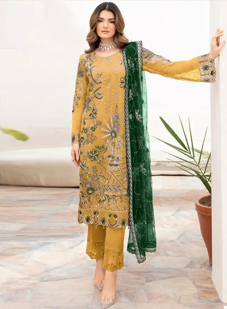 Hoor Tex H 201 Faux Georgette Wholesale Pakistani Salwar Suit Catalog