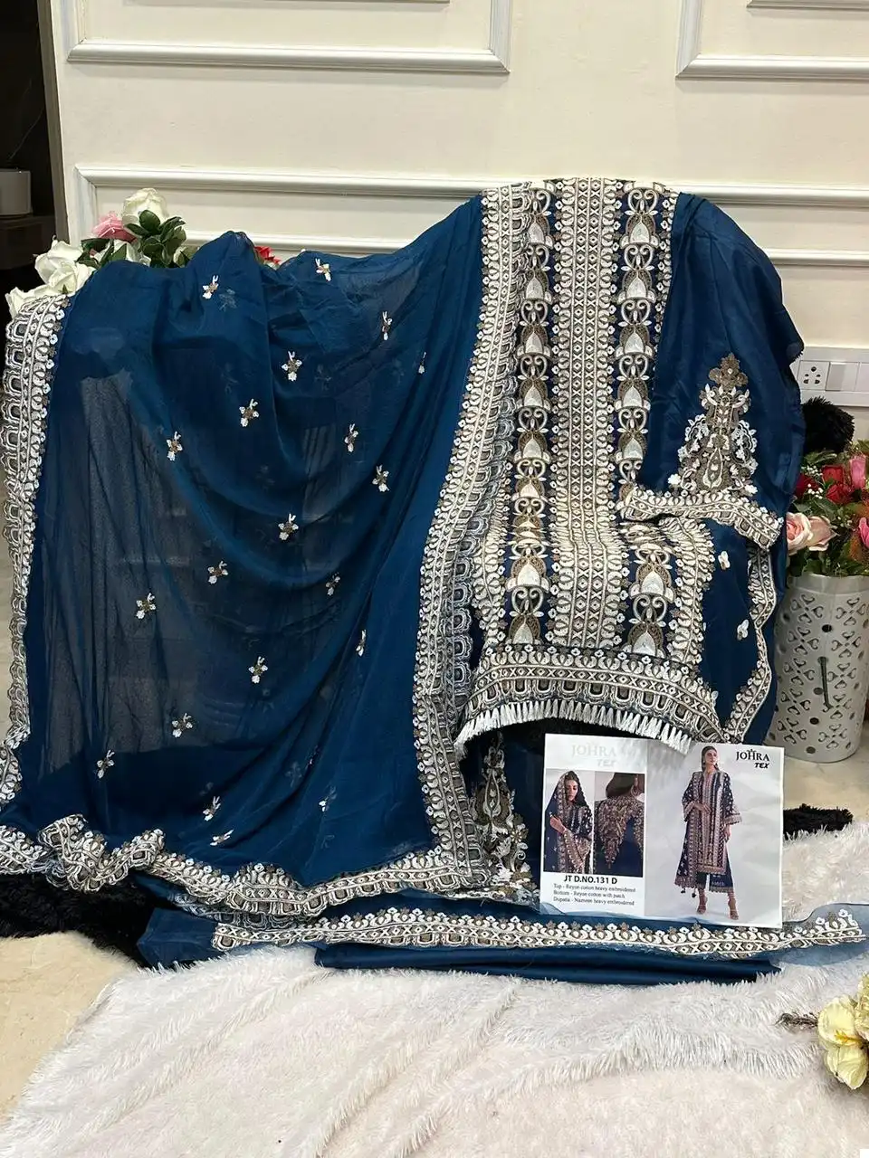 Johra Tex Jt-131 D Heavy Rayon Cotton Wholesale Pakistani Salwar Suit - Image 2