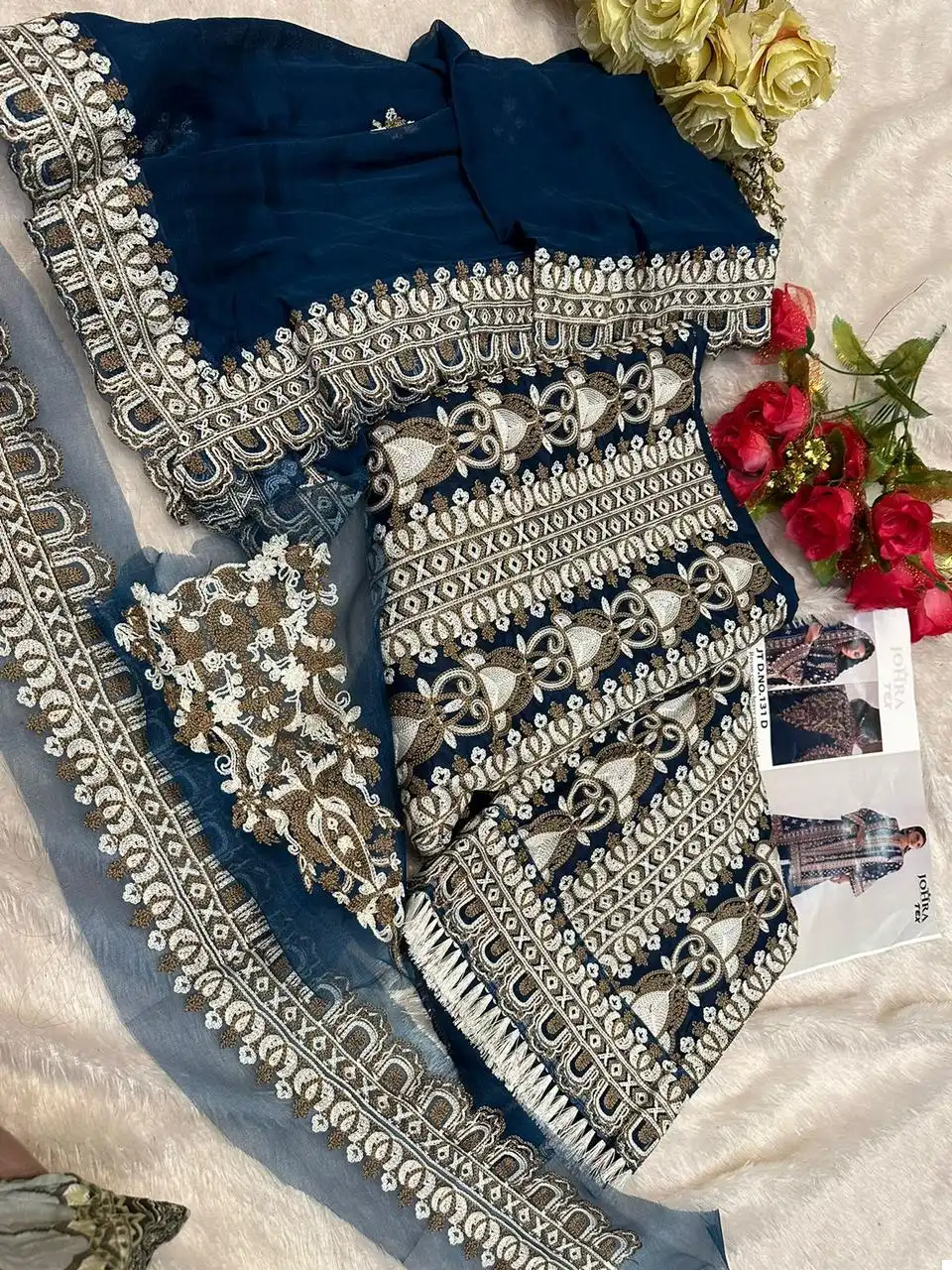 Johra Tex Jt-131 D Heavy Rayon Cotton Wholesale Pakistani Salwar Suit - Image 3