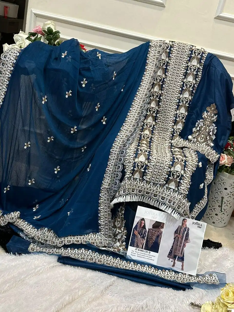 Johra Tex Jt-131 D Heavy Rayon Cotton Wholesale Pakistani Salwar Suit - Image 4