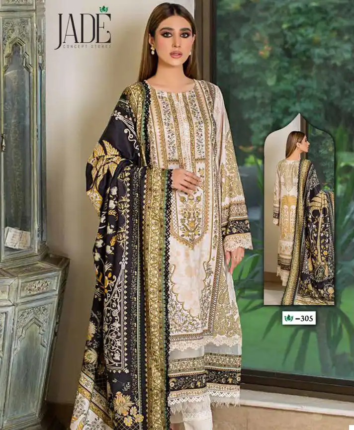 Jade Crimson Vol 3 Heavy Lawn Cotton Wholesale Pakistani Salwar Suit Catalog