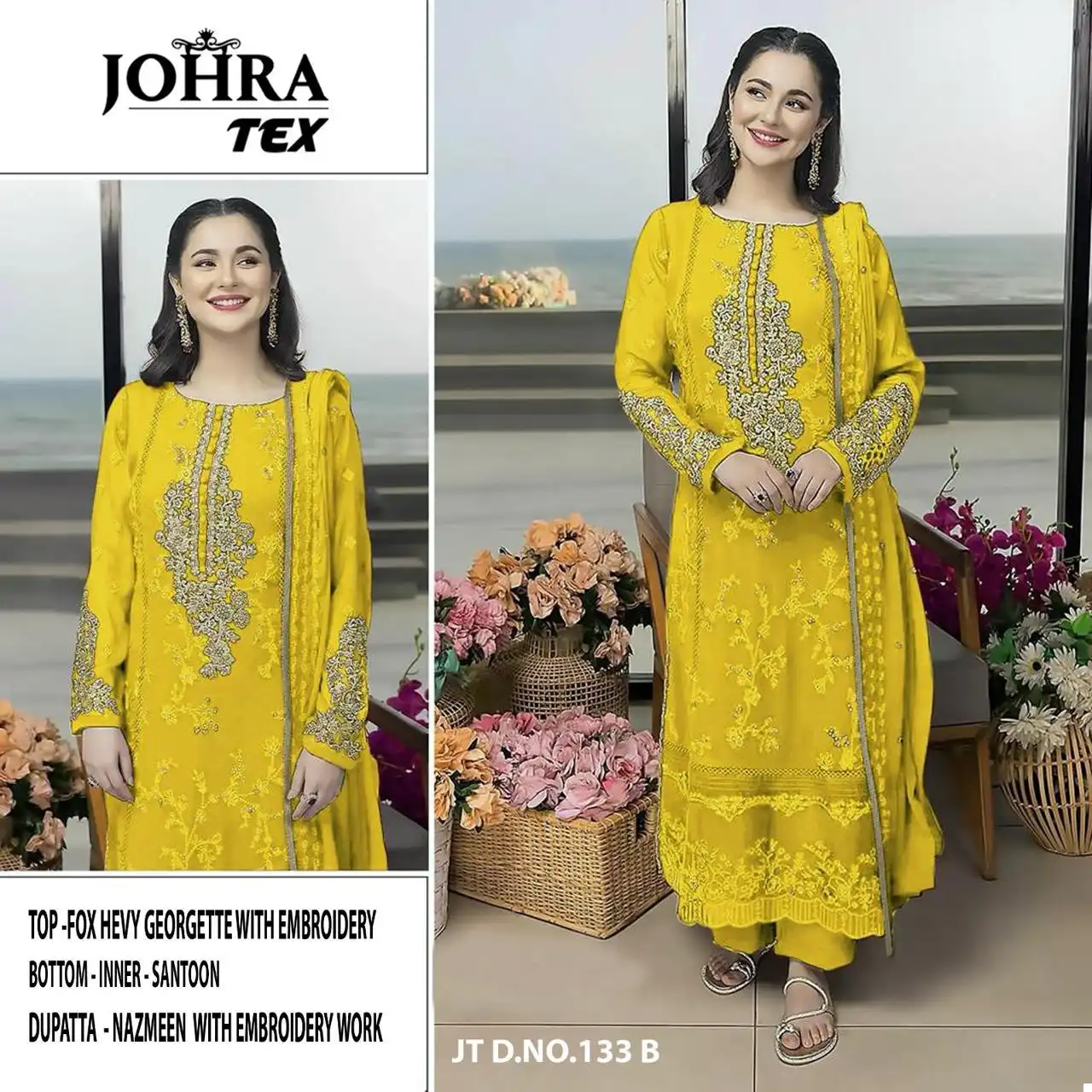 Johra Tex Jt 133 Faux Georgette Wholesale Pakistani Salwar Suit - Image 2