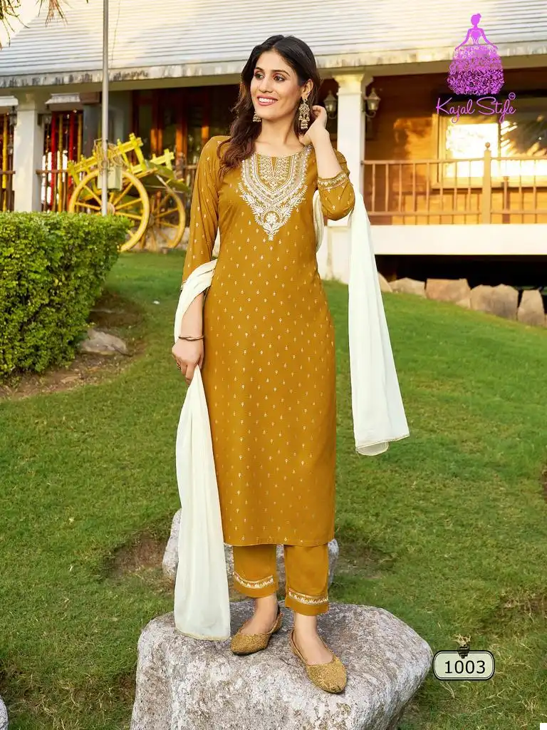 Kajal Style Rangrez Vol 1 Rayon Wholesale Readymade Salwar Suit Catalog - Image 3