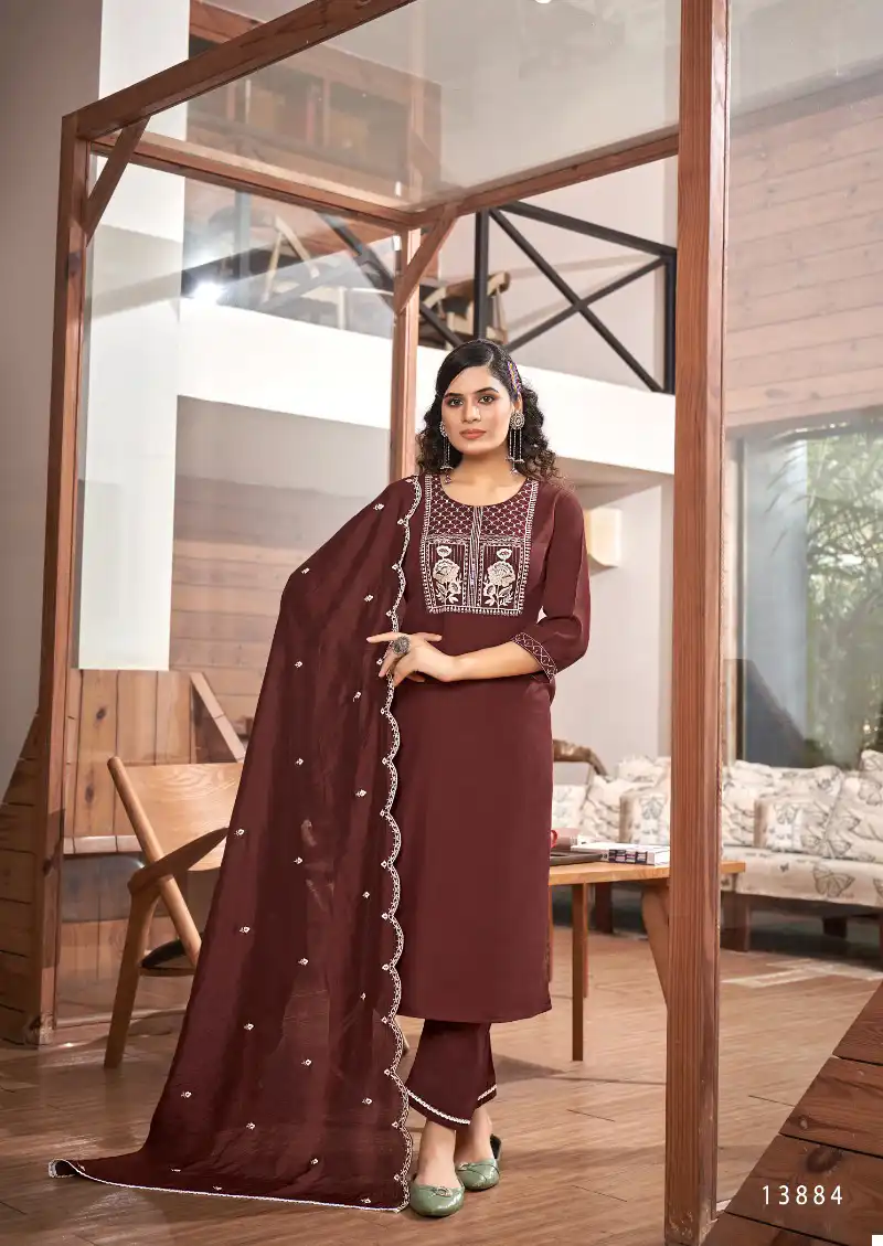 Kalaroop Blossom Heavy Fancy Rayon Wholesale Readymade Salwar Suit Catalog - Image 3