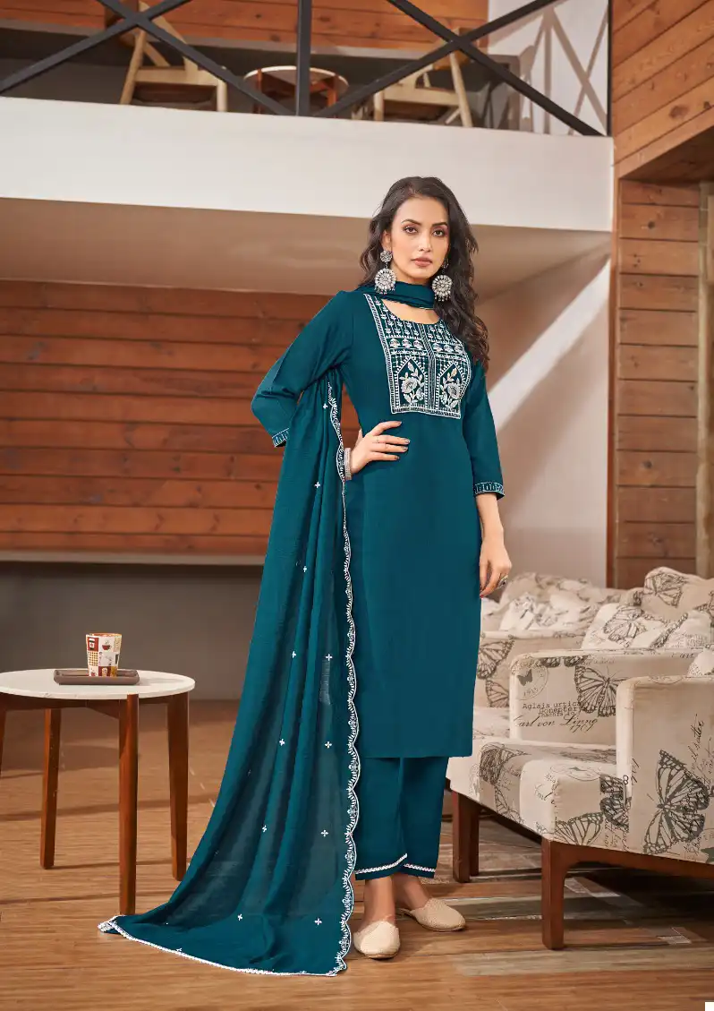 Kalaroop Blossom Heavy Fancy Rayon Wholesale Readymade Salwar Suit Catalog - Image 5