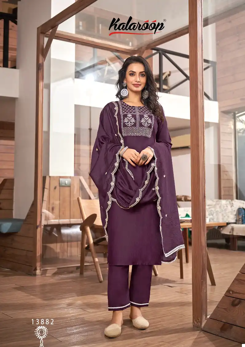 Kalaroop Blossom Heavy Fancy Rayon Wholesale Readymade Salwar Suit Catalog - Image 6