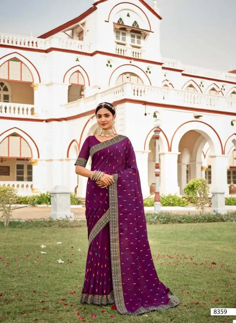 Kalista Bell Bottom P/C Vichitra Wholesale Sarees Catalog - Image 6