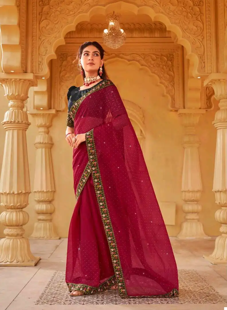 Kalista Jashn Blooming Shimmer Wholesale Fancy Sarees Catalog - Image 3