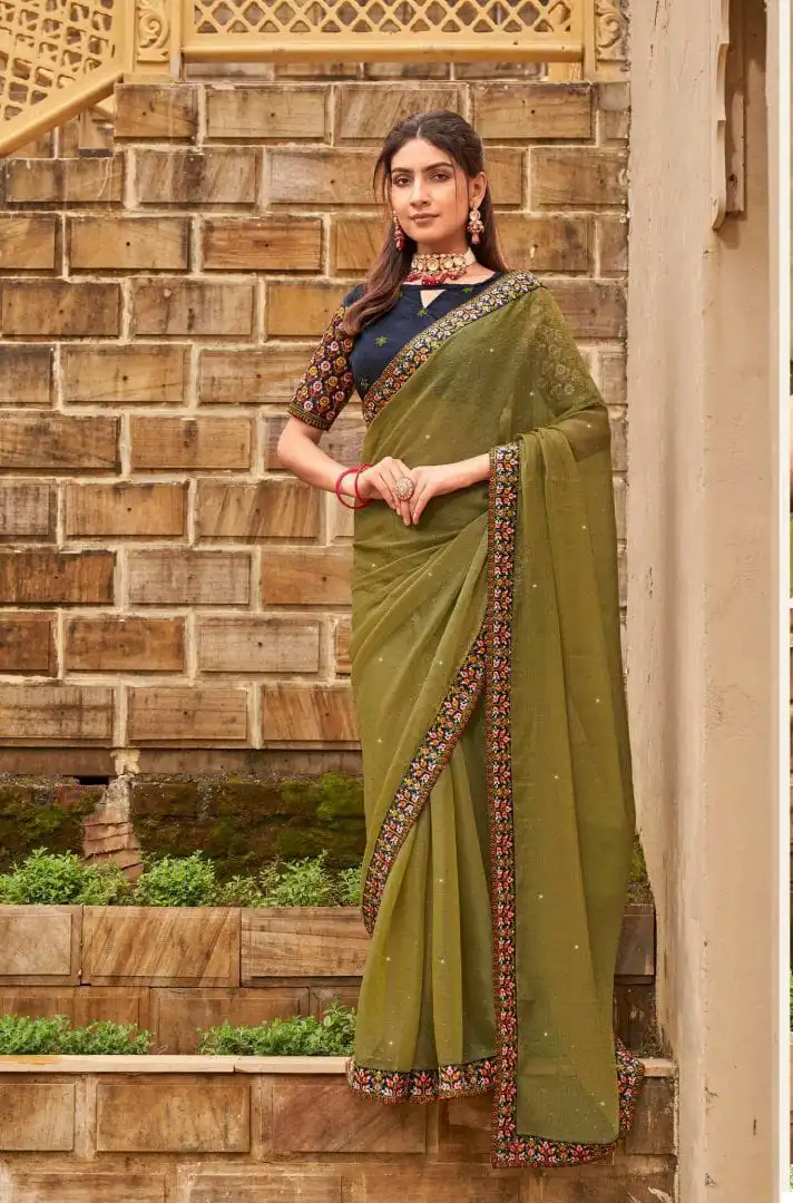 Kalista Jashn Blooming Shimmer Wholesale Fancy Sarees Catalog - Image 4