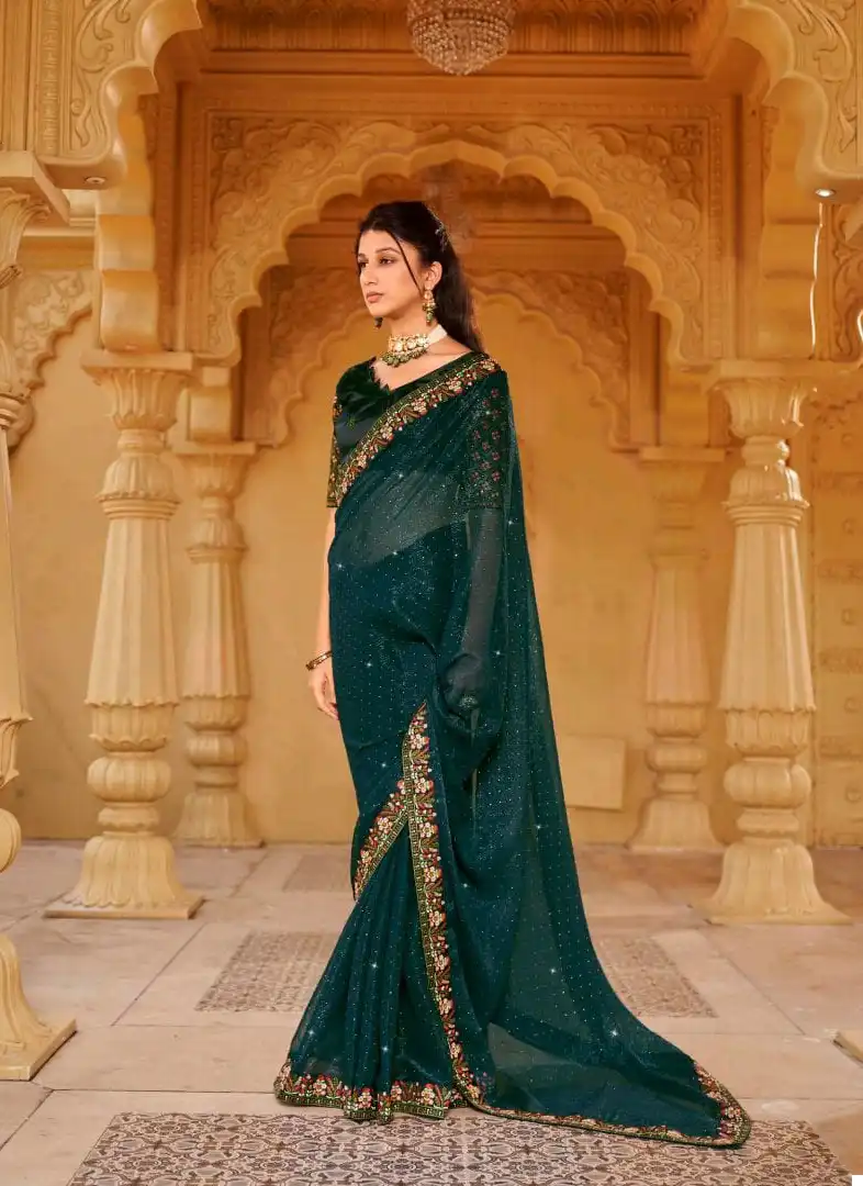 Kalista Jashn Blooming Shimmer Wholesale Fancy Sarees Catalog - Image 5