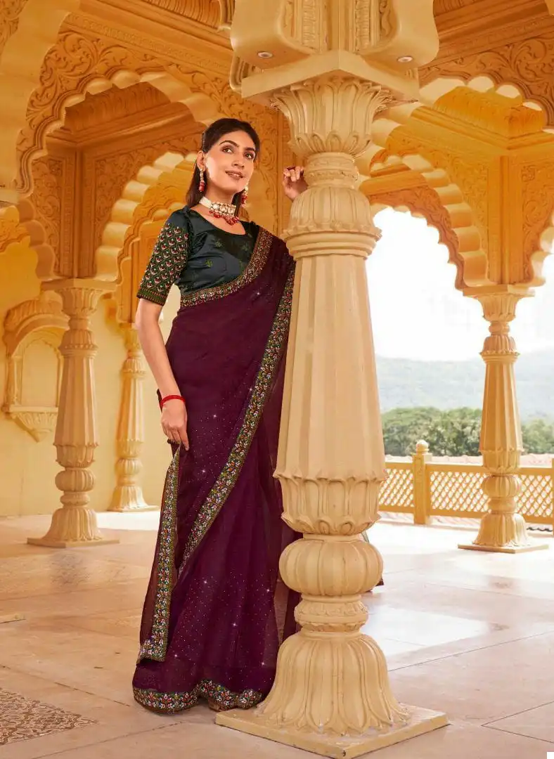 Kalista Jashn Blooming Shimmer Wholesale Fancy Sarees Catalog - Image 6