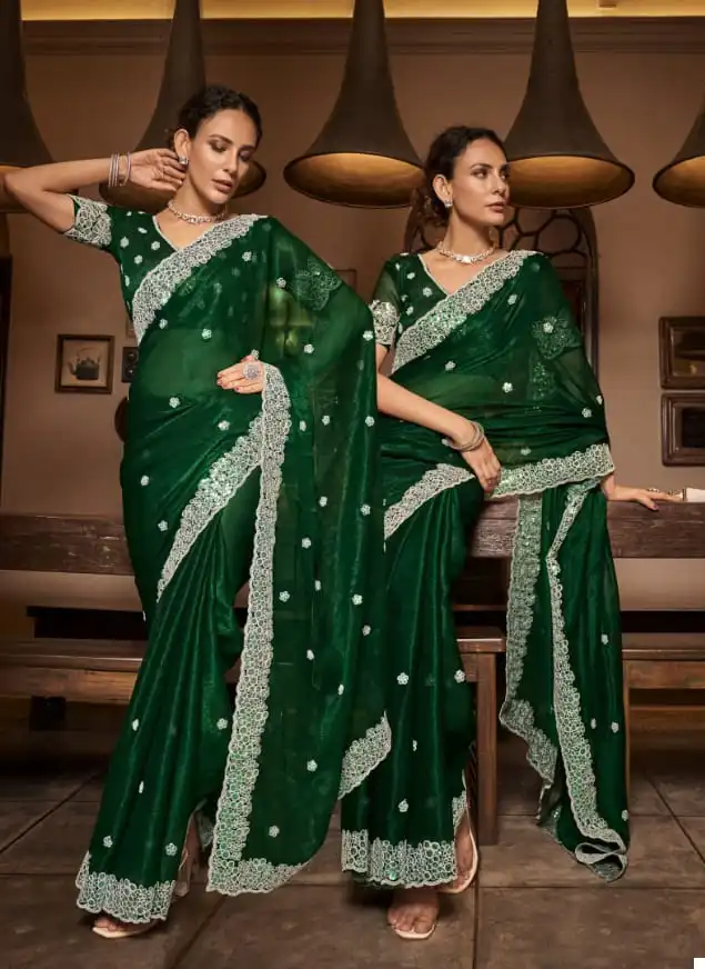 Kalista Mayra Sitara Chiffon Wholesale Fancy Sarees Catalog - Image 5