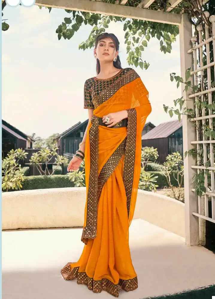 Kalista Super Star Zomato Shimmer Wholesale Fancy Sarees Catalog - Image 4