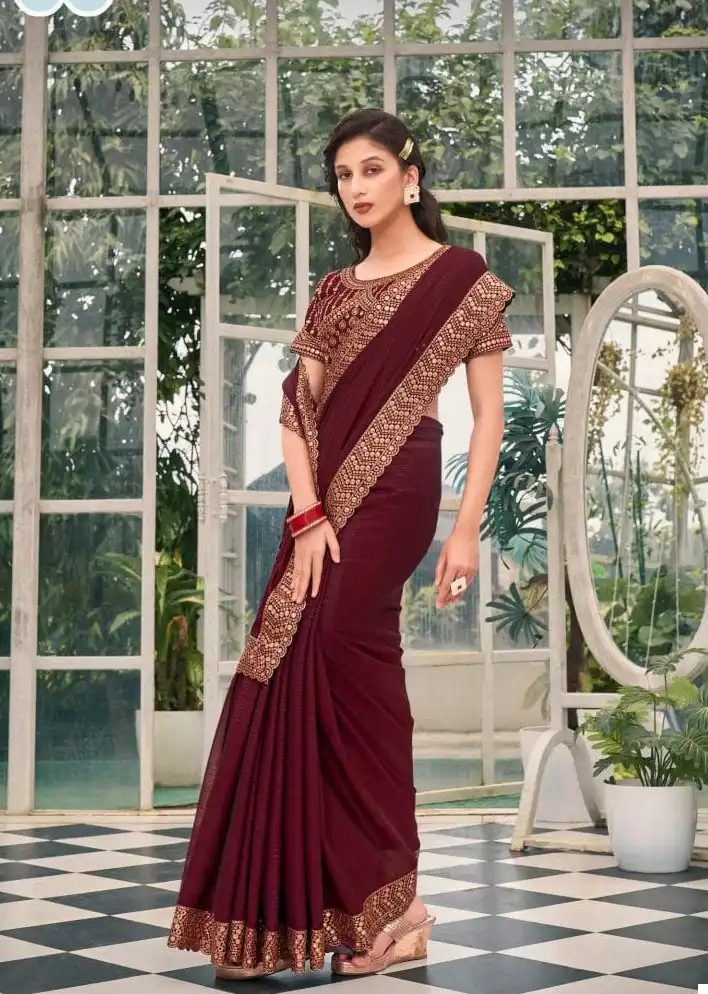 Kalista Super Star Zomato Shimmer Wholesale Fancy Sarees Catalog - Image 6