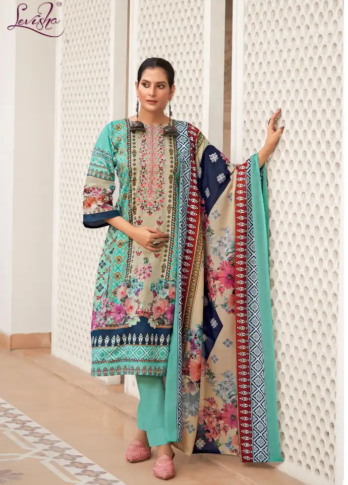 Levisha Lyra Cemric Cotton Pakistani Print Wholesale Pakistani Salwar Suit Catalog - Image 3