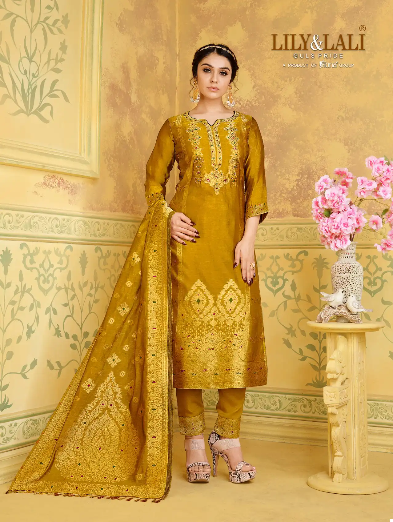 Lily & Lali Silkyness Jacquard Wholesale Designer Readymade Salwar Suit Catalog - Image 2