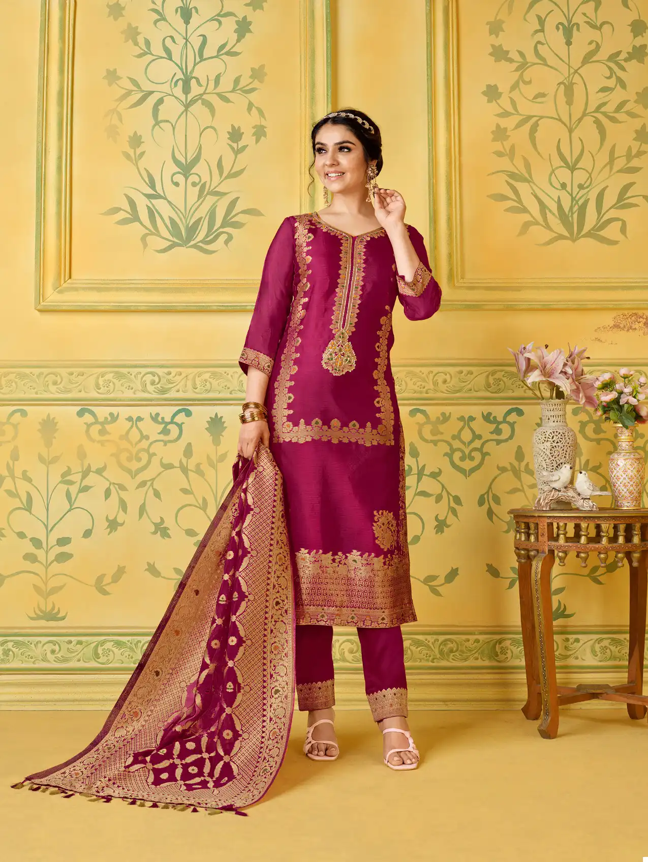 Lily & Lali Silkyness Jacquard Wholesale Designer Readymade Salwar Suit Catalog - Image 5