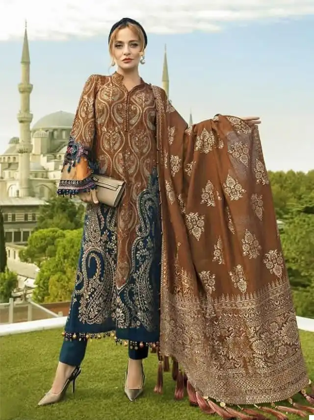 Hazzel Maria B Lawn Collection 071 Pure Cotton Printed Wholesale Pakistani Salwar Suit Catalog - Image 12